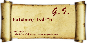 Goldberg Iván névjegykártya